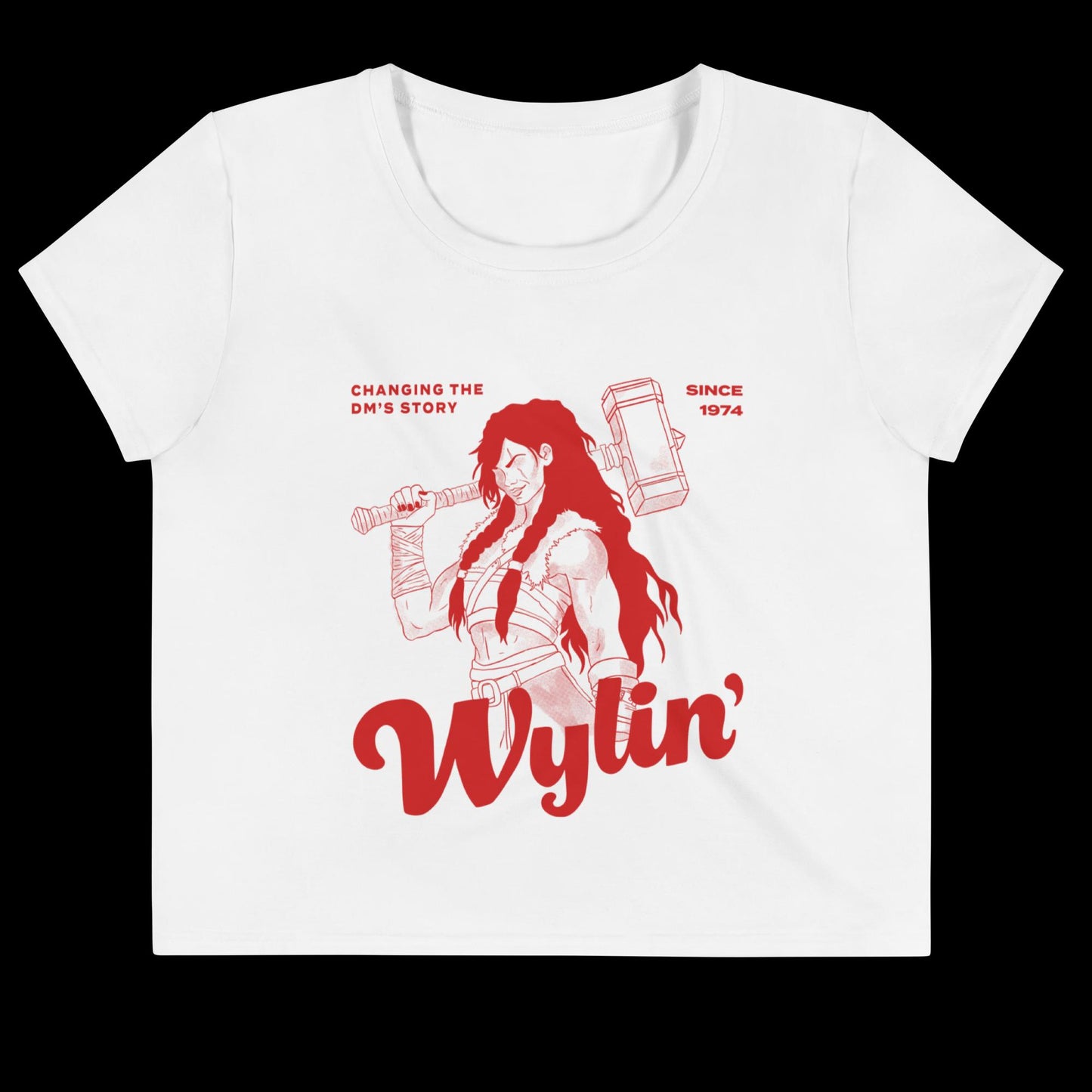 Female Barbarian Wylin' | D&D Crop Tee