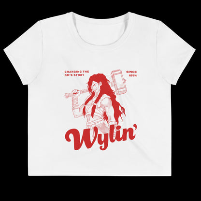 Dungeons & Dragons, Dungeons And Dragons, Female Barbarian, D&D, T-shirt, Crop Top, 5E T-Shirt, White, Dungeon Master, Wylin', Pathfinder, TTRPG