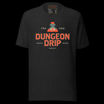 Classic Dungeon Drip, T-Shirt, Shirt Dungeons & Dragons, Dungeons And Dragons, D&D, 5E T-Shirt, Black Heather, Dungeon Master, Pathfinder, RPG, TTRPG