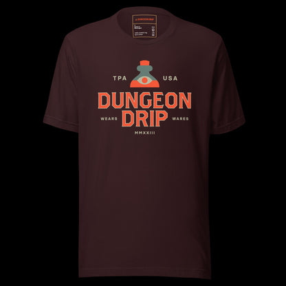 Classic Dungeon Drip, T-Shirt, Shirt Dungeons & Dragons, Dungeons And Dragons, D&D, 5E T-Shirt, Oxblood, Dungeon Master, Pathfinder, RPG, TTRPG